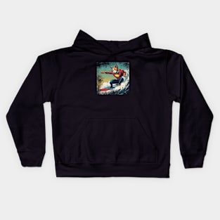 Surfing cat Kids Hoodie